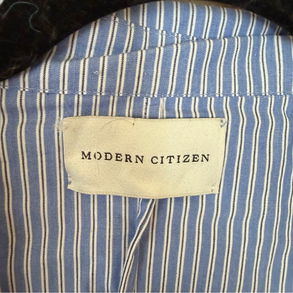 Modern Citizen Blue Striped Emma dress Open-Back Striped shirt mini M - Picture 7 of 9